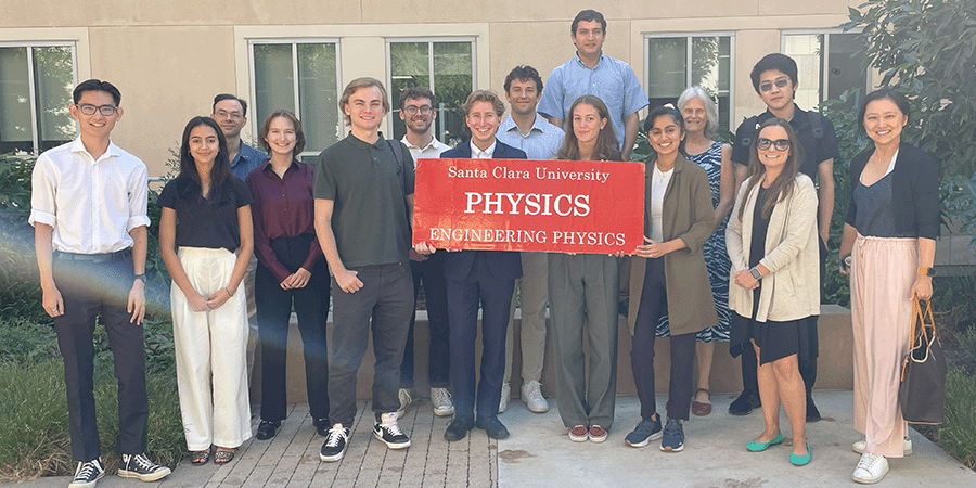 Group photo of physics faculty and students