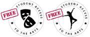 SCU free student arts access logos for theatre and dance shows