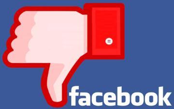 a thumbs down icon image and Facebook brand logo