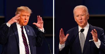 President Trump and Vice President Biden at the first debate during the 2020 election.