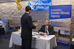 Man tabling for Prudential Financial