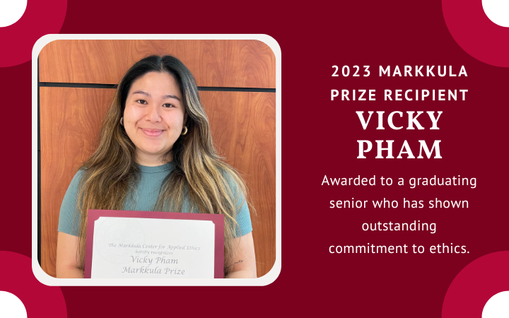 Vicky Pham - 2023 Markkula Prize Winner for her work in Journalism and Media Ethics.