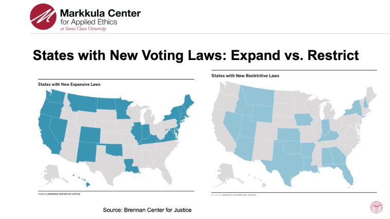 States with New Voting Laws: 2022 Map from the Brennan Center for Justice