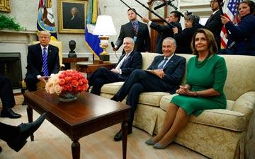Trump, McConnell, Schumer, and Pelosi in the Oval Office