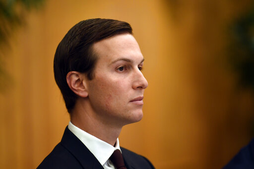 White House senior adviser Jared Kushner listens as he attends a working breakfast with President Donald Trump and Saudi Arabia's Crown Prince Mohammed bin Salman on the sidelines of the G-20 summit in Osaka, Japan, in Osaka, Japan, Saturday, June 29, 2019. (AP Photo/Susan Walsh) image link to story