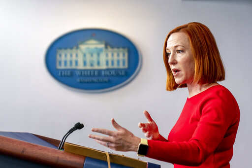 White House press secretary Jen Psaki speaks at a press briefing at the White House in Washington, Wednesday, Jan. 5, 2022. image link to story