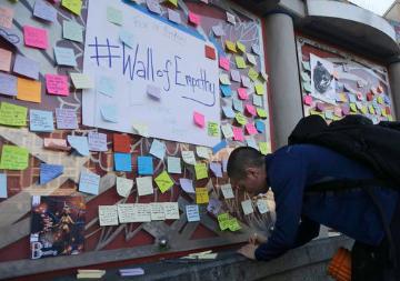 Wall of Empathy in San Franciso (AP Photo/Jeff Chiu).