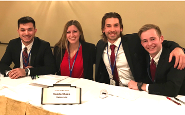 Ethics Bowl winning team 2018: Miles Elliot '19, Daisy Koch '18, Connor Holttum '18, and Jeff Kampfe '19.  image link to story