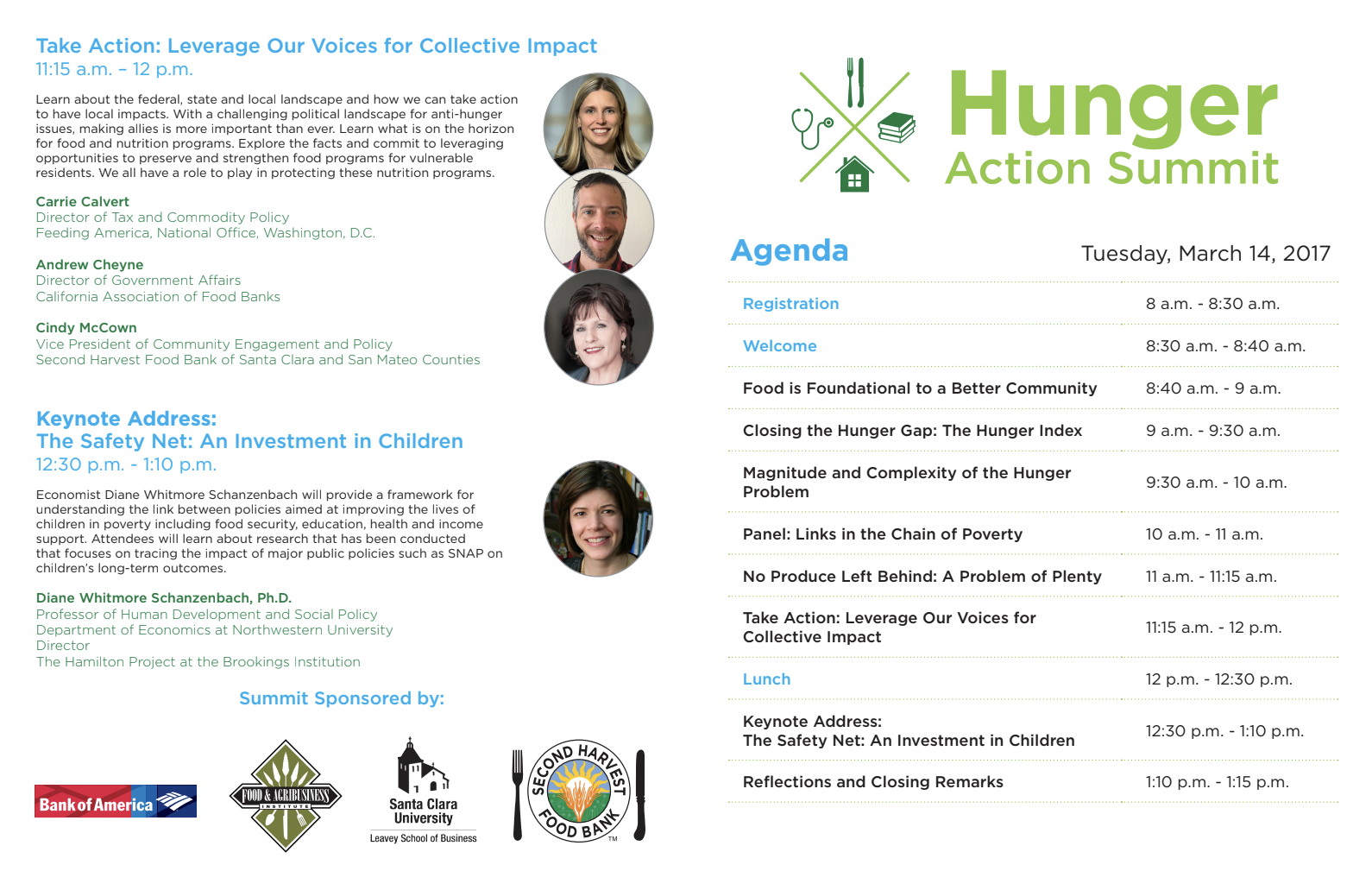 Hunger Action Summit 2017 event agenda