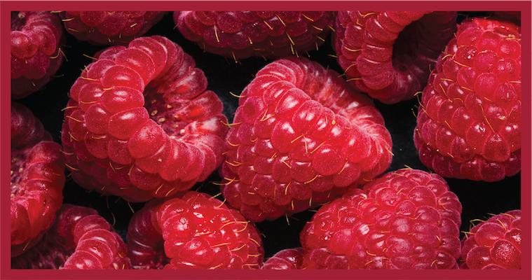 Close up of Driscoll's raspberries
