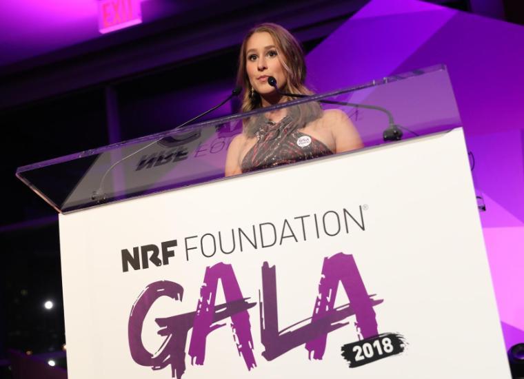 Marlowe Camblin at the NRF Gala where she received a scholarship. image link to story