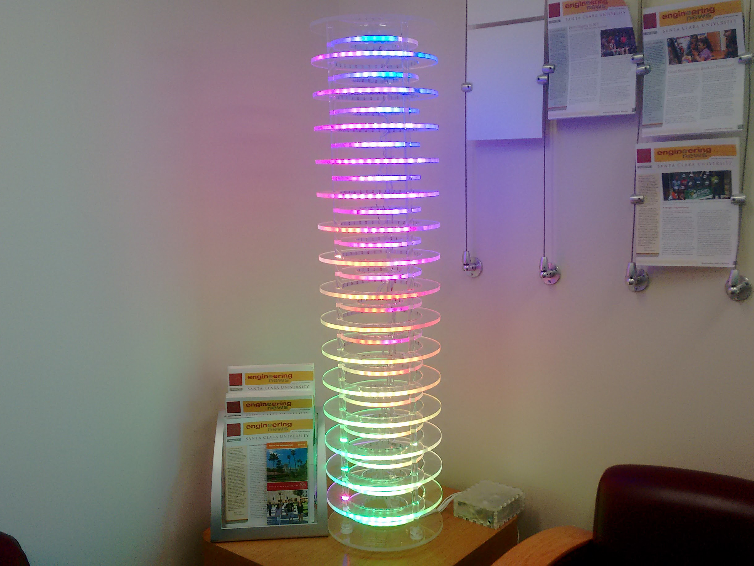 LED art piece made by KEEN Engineering Art Challenge winners