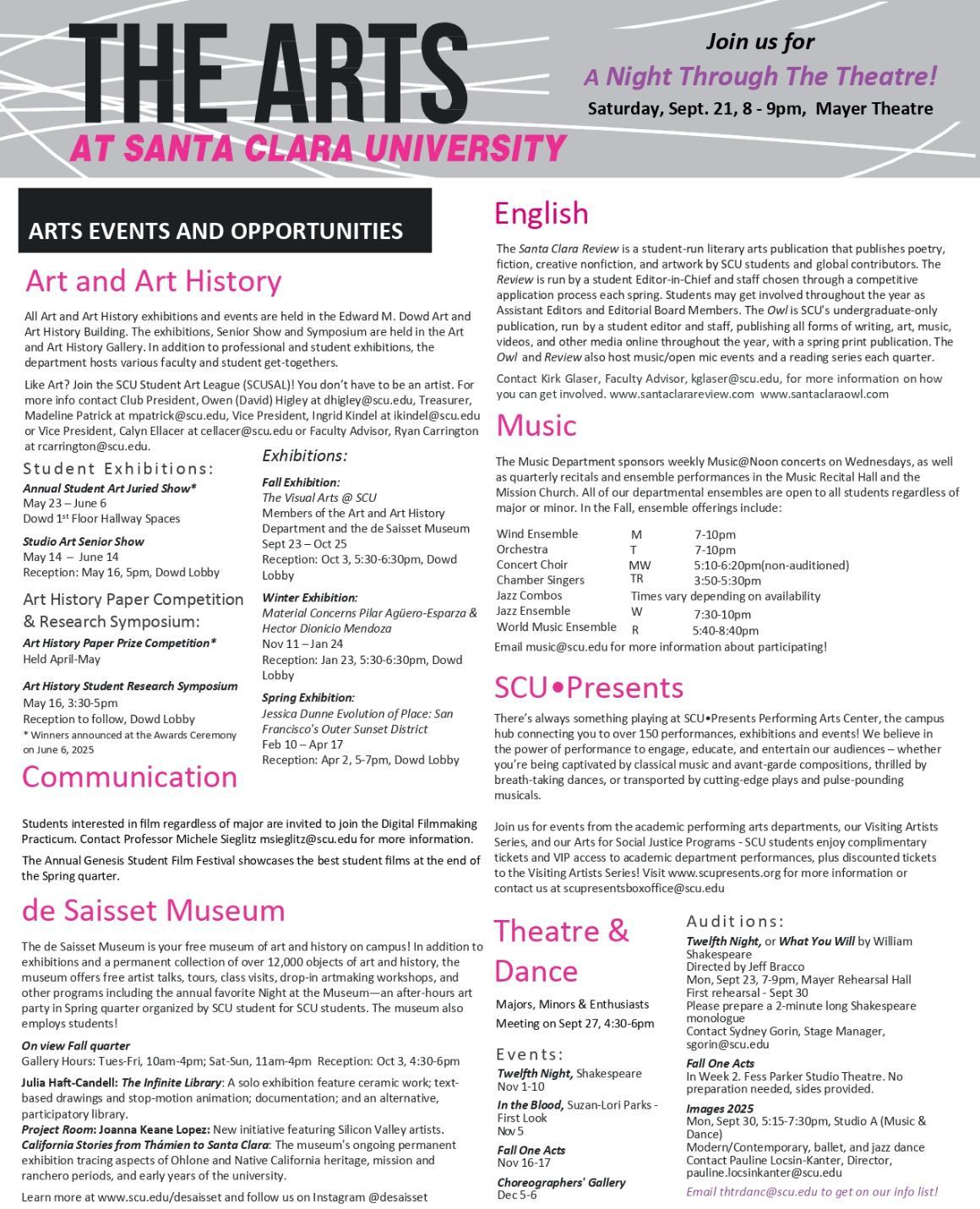 Arts Flyer 2024-25 (page 2)