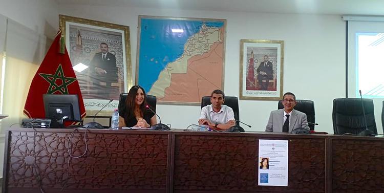 Mohamed Moubtassime and Said Chemlal of Sidi Mohamed Ben Abdellah University, Morocco, seated behind a large wooden desk