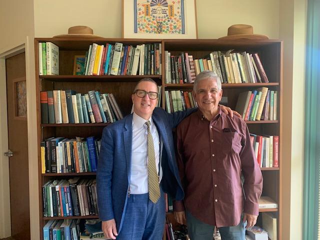 Dean Press and Former Dean Joseph L. Subbiondo (1979-89) in Daniel's office.