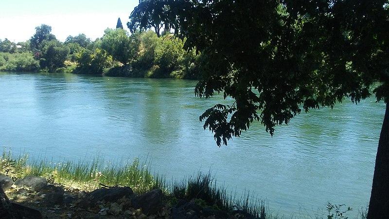 The Sacramento River running through Red Bluff, California. Photo by Tpeck111, licensed under the Creative Commons Attribution-Share Alike 4.0 International license.  image link to story