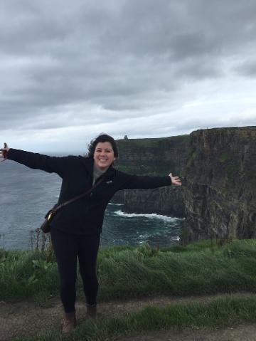 Katherine at the cliffs of Moher in Ireland.