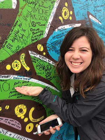 Katherine at the Belfast Peace Wall.
