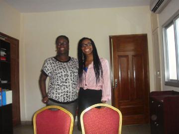 Jasmine at the Ministry of Health with her boss, the Director of Maternal Health