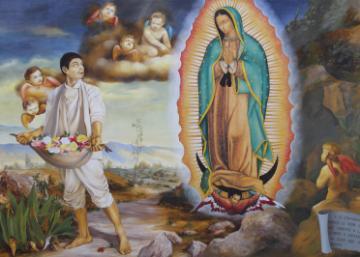 Our Lady of Guadalupe with Juan Diego painting