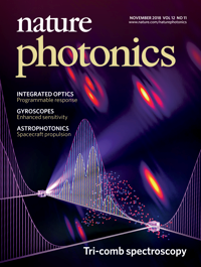 Cover of Nature Photonics with Tri-comb spectroscopy