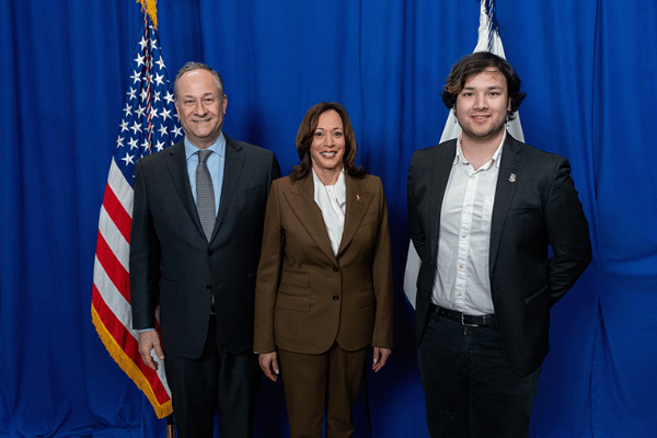 Second Gentleman Doug Emhoff, Vice President Kamala Harris, Arnav Khatri