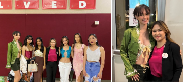 2 images of students at the SCU Eco Fashion Show in Spring 2022