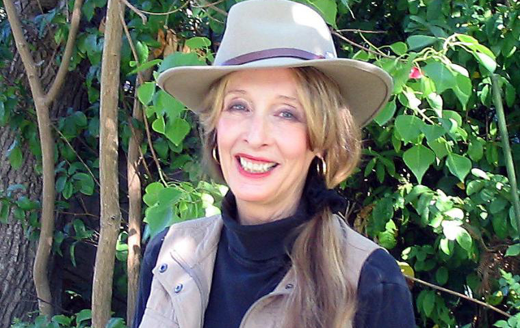Diane Dreher wearing a hat