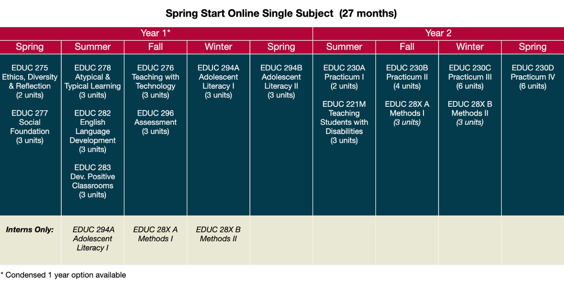 Spring Start Online Single Subject (27 months)