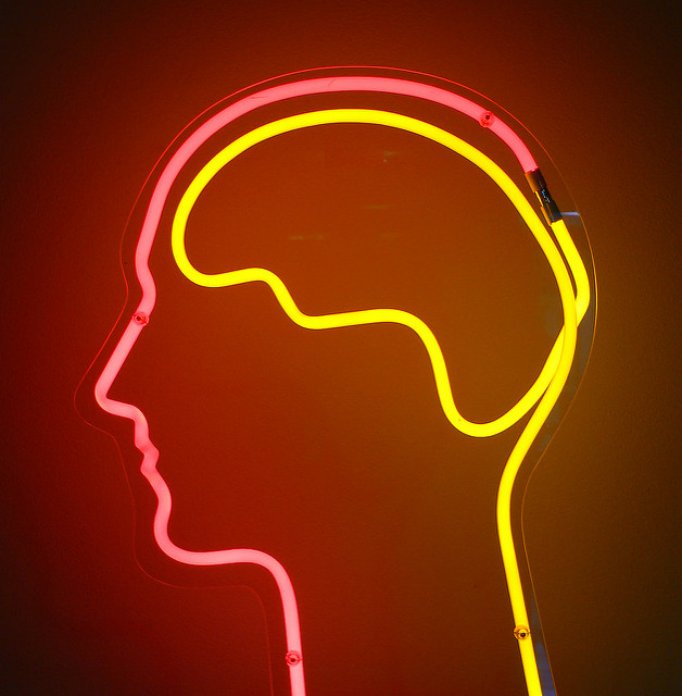 neon light brain