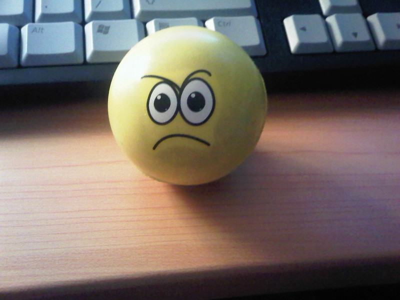 Stressball with angry expression