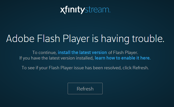 XFINITY on Campus fix for Flash on PC screenshot #1