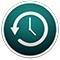 An image of the macOS Time Machine icon (clock face on a green background)