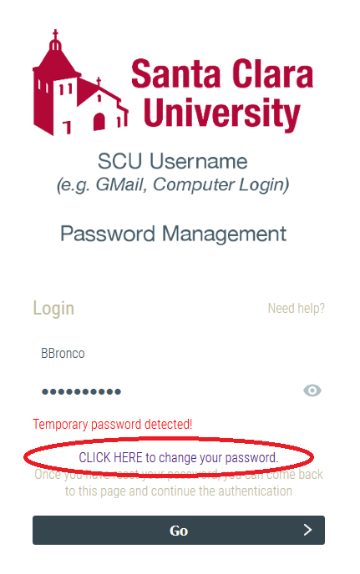 Temporary password detected!