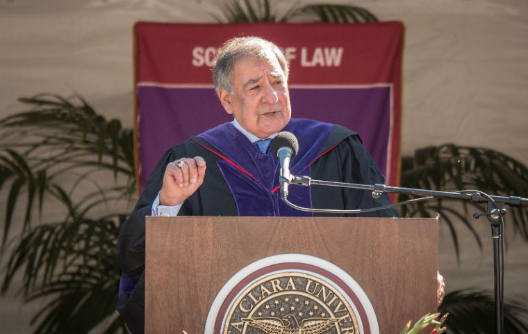 Panetta at 2017 SCU Law commencement