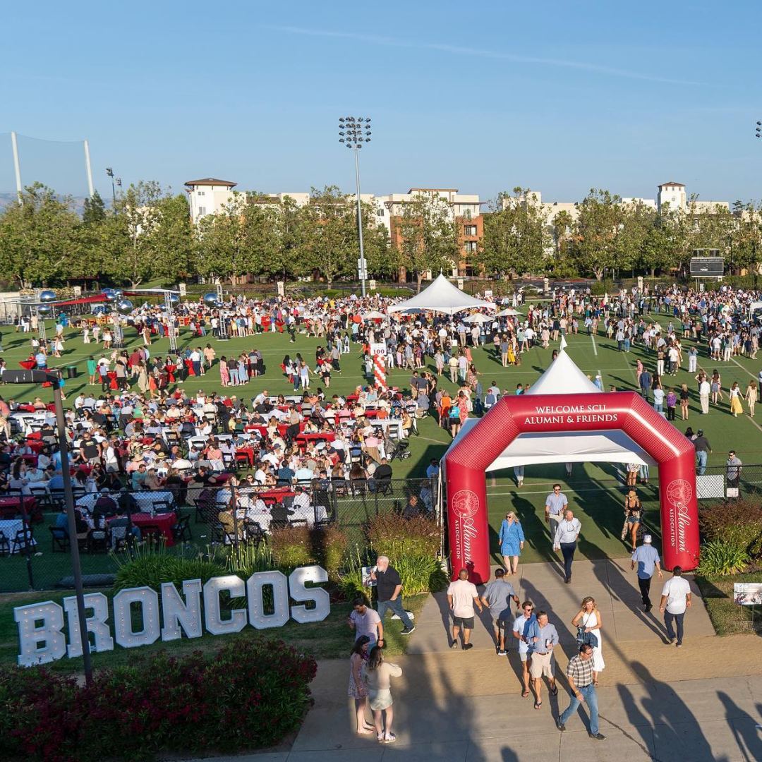 SCU celebrating graduating students at the annual alumni grad bash event 