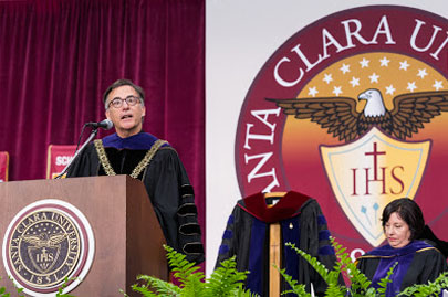 President Kevin O'Brien speaks at his inauguration