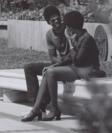 Students on campus in the 1970s.