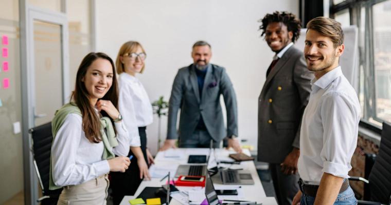 Kicking off a presentation in a corporate boardroom