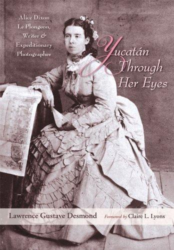 A woman in 19th-century attire holding a newspaper. Text: