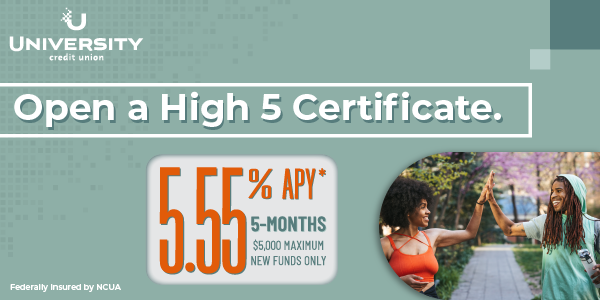 Promotional Image for University Credit Union, reads