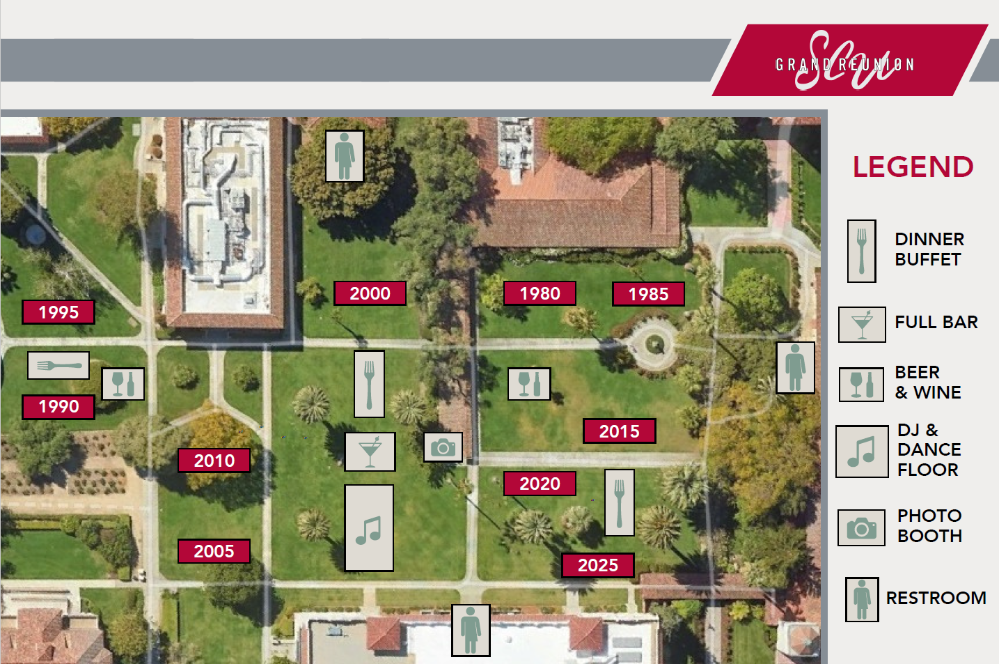 Grand Reunion Class Parties Map 2025