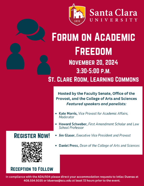 Forum on Academic Freedom Event Flyer with details.