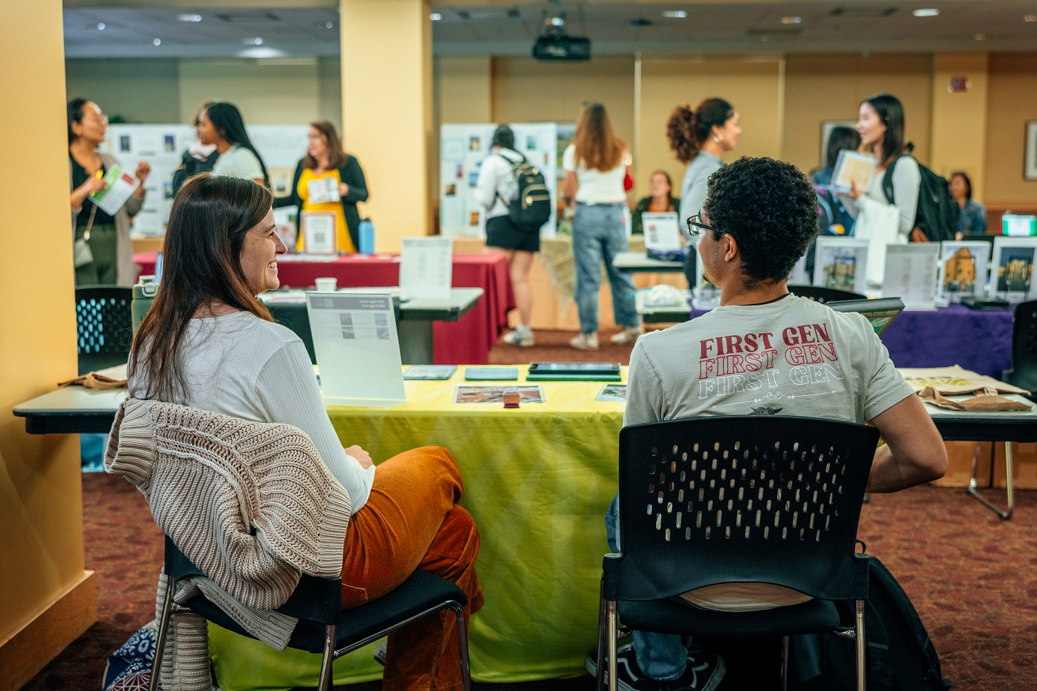 Decorative; program providers sitting at a table