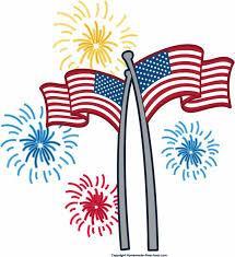 two american flags and firework clip art