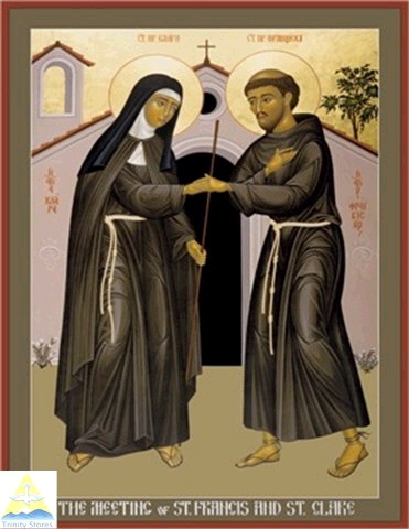 Meeting of Saints Clare and Francis © 1985 Br. Robert Lentz, OFM Image used courtesy of Trinity Stores