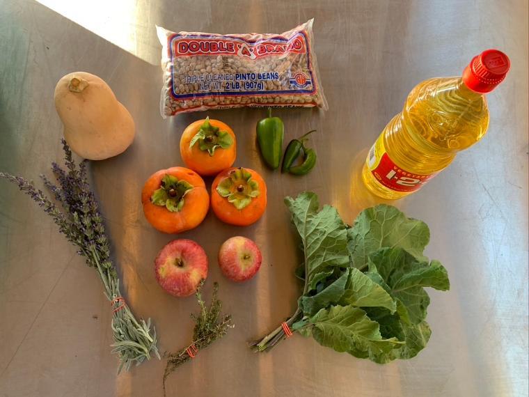 Fall Resiliency Bag contents: produce and pantry items