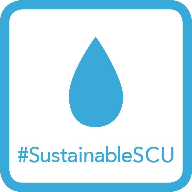 Light Blue Water Badge - Water Droplet Icon #SustainableSCU