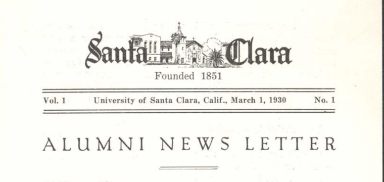 First edition of the Santa Clara Alumni Newsletter 