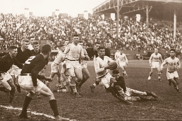 Two rugby teams playing a match in the 1924 Summer Olympic Games 